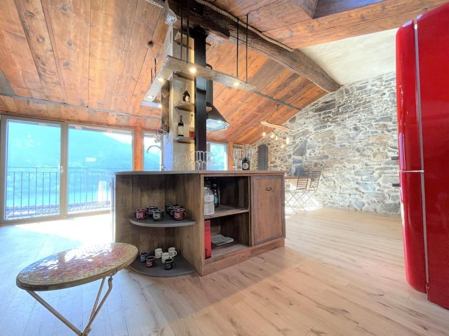 Romantic Home Stone With Amazing View Lake Of Como And Oleandra Laglio Exteriér fotografie