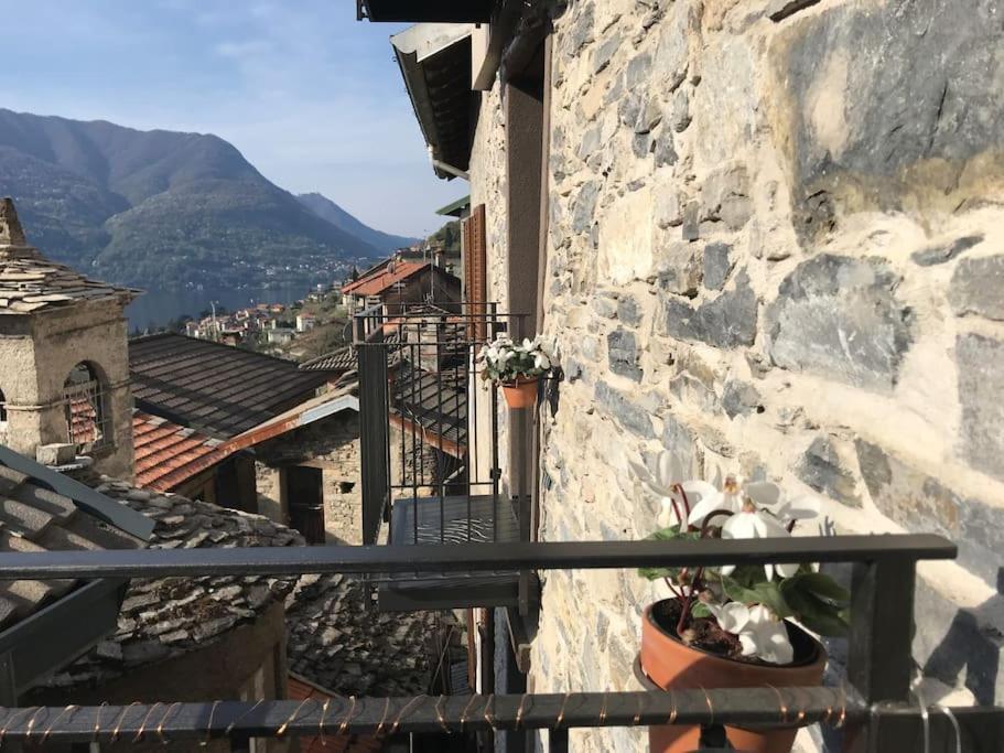 Romantic Home Stone With Amazing View Lake Of Como And Oleandra Laglio Exteriér fotografie