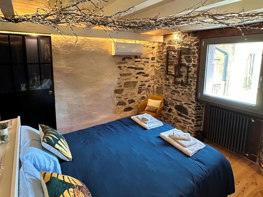 Romantic Home Stone With Amazing View Lake Of Como And Oleandra Laglio Exteriér fotografie