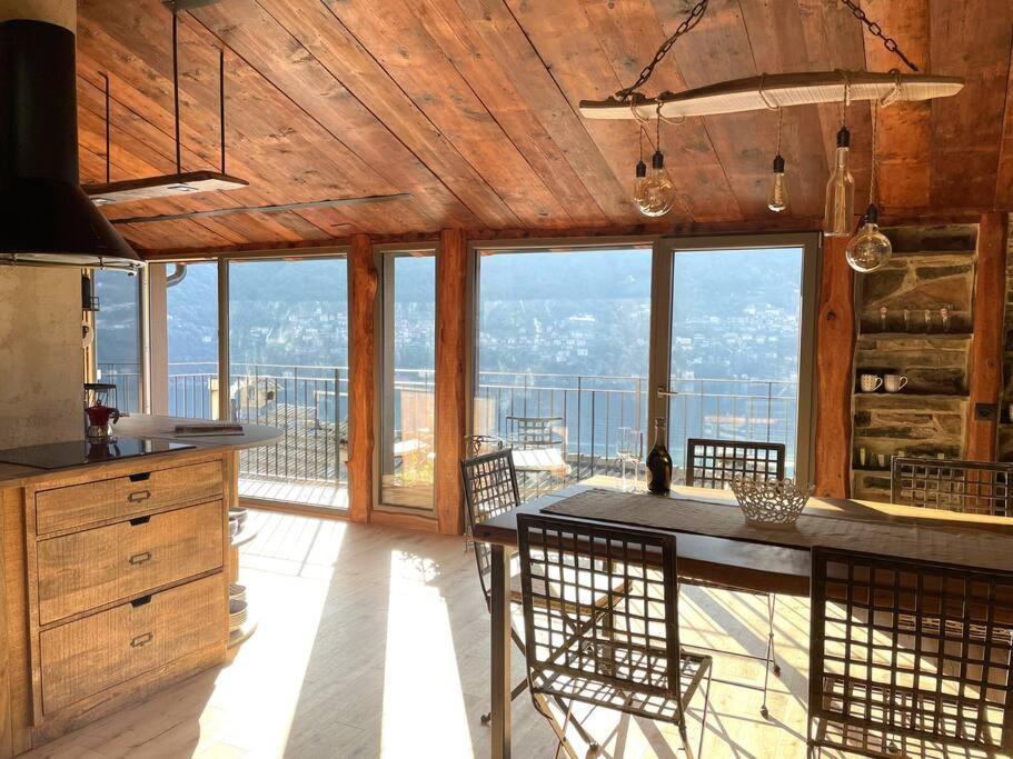 Romantic Home Stone With Amazing View Lake Of Como And Oleandra Laglio Exteriér fotografie